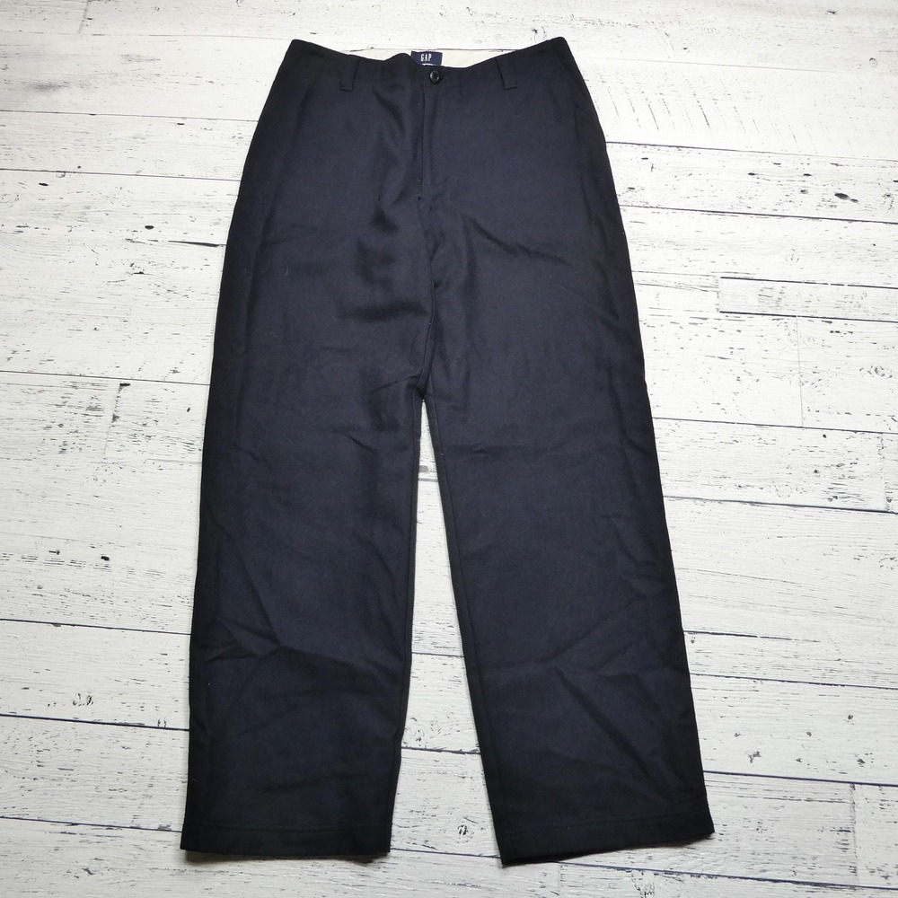 GAP Pants Womens 12 Wool Blend Wide Leg Lined High Waist Trouser Pockets